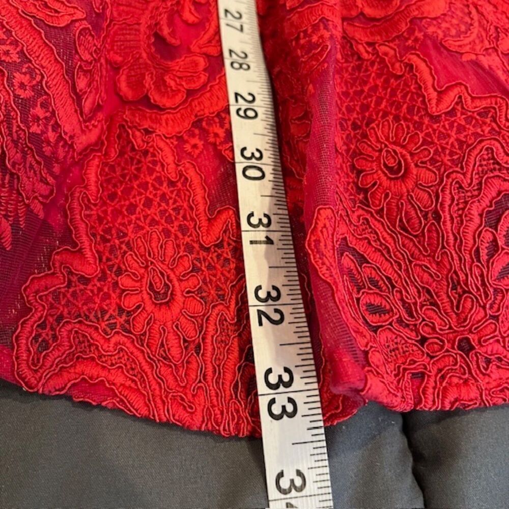 Saylor Raspberry Rita Mini Dress Open Back‎ Mock Neck Lacy Lined Size Small - Picture 14 of 15
